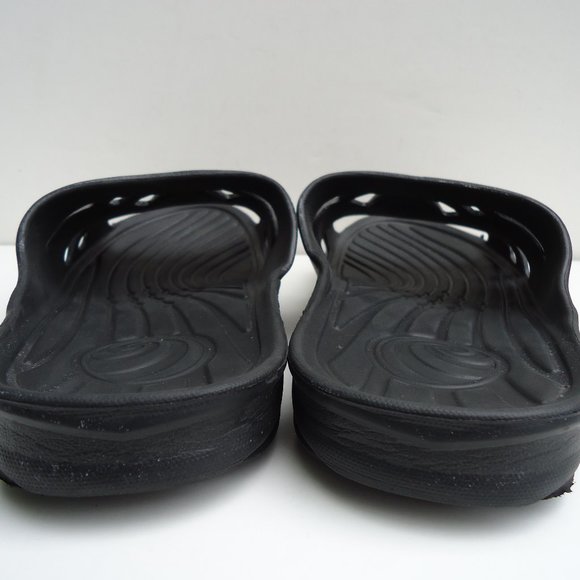 SIZE 10/11. Men\'s black slide, flip flops sandals. main image 6